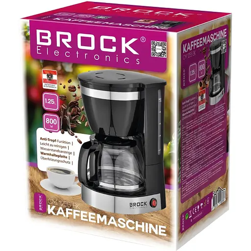 Кофеварка Brock CM 1255 BK капельная 1.25 л 800 Вт молотая черная - фото 2