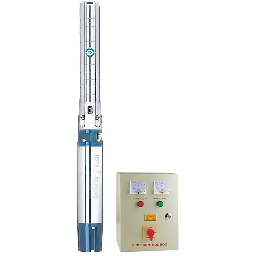 Насос відцентровий свердловинний DONGYIN 8SP95-7 380В 30кВт H 149(90)м Q 2000(1500)л/хв Ø203мм колеса нерж сталь+пульт (з 3х ЧАСТИН) (7778283) - фото 1