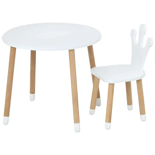 Дитячий столик Bambi Корона 06-025W-ROUND для творчості зі стільчиком 60х60 см