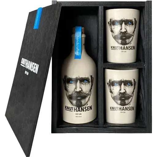 Набор: Джин Knut Hansen Dry 42% 0.5 л + 2 стакана