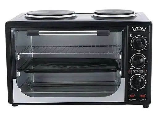 Духовка VOV VEOHP-30L с 2 конфорками 30 л нержавеющая сталь. - фото 1