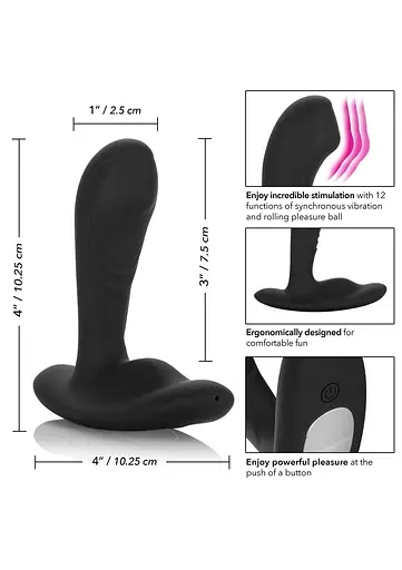 Стимулятор простати CalExotics Eclipse Roller Ball Probe, 10.3 см чорний - фото 3