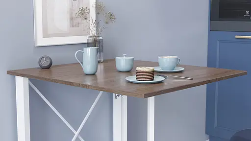 Стіл-книга трансформер Оріон 1 Ferrum-decor 750x810x730 Білий метал ДСП Дуб Сонома Трюфель 16 мм (FRD-104608) - фото 4