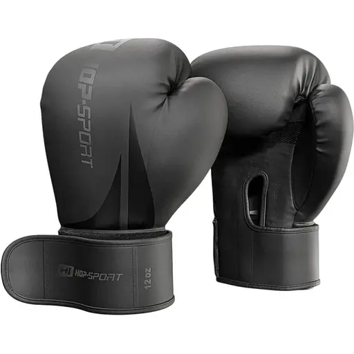 Боксерські рукавиці Hop-Sport HS-BG12 12oz чорні - фото 1