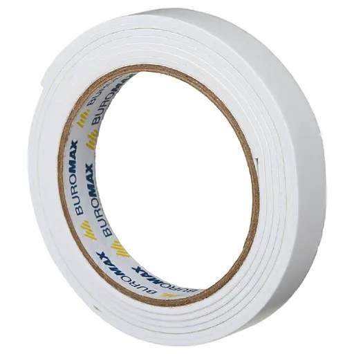 Клейка стрічка двостороння BUROMAX BM.7516 на пінній основі, 18 мм х 2 м - фото 1