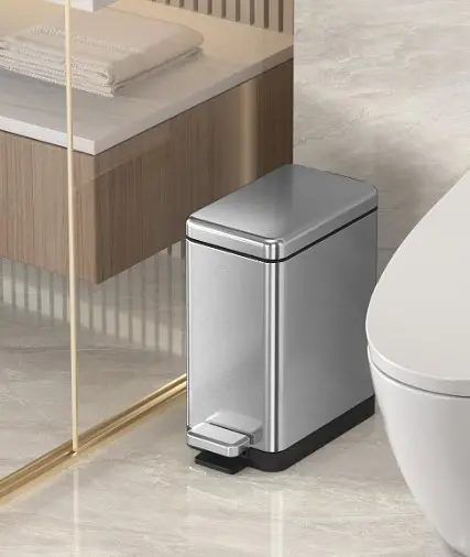 Відро для сміття Koer TC-010206-02 з плавним закриттям прямокутне 6 л нержавійка (KR5594)  - фото 4