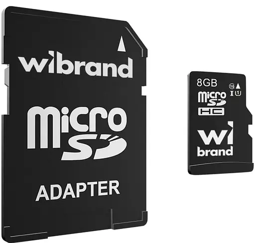 microSDHC Wibrand 8Gb class 10 (adapter SD) - фото 1