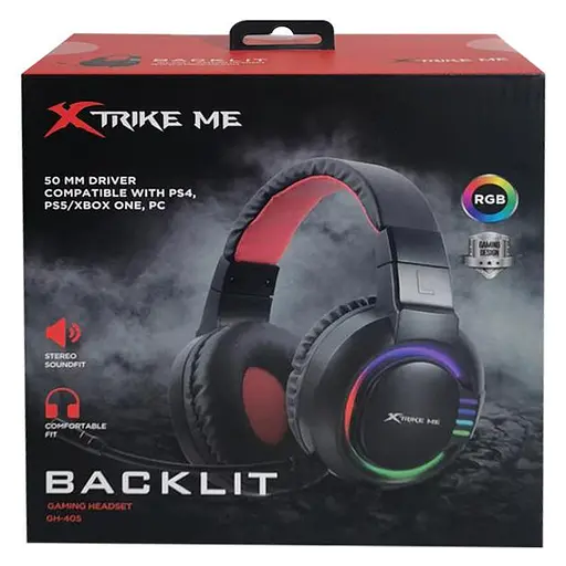 Проводная игровая гарнитура Xtrike Me Gaming RGB Backlight GH-405, 2х3.5mm, USB, 2m, black - фото 6