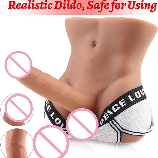 Секс-лялька для жінок чоловічий торс з пенісом ТПЕ тілесного кольору - фото 2