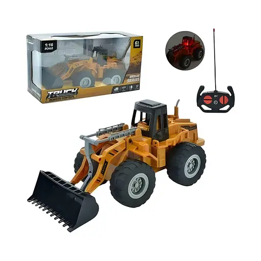 Бульдозер 26968-7 на радіокеруванні, 25,5 см, 1:16, світло, рухомі деталі, гумові колеса - фото 2