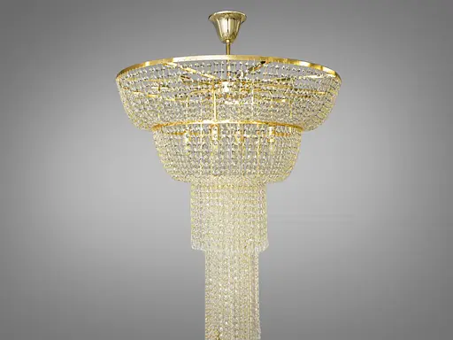 Сучасна кришталева люстра "Кришталевий каскад" на 16 лампи, золото - фото 4