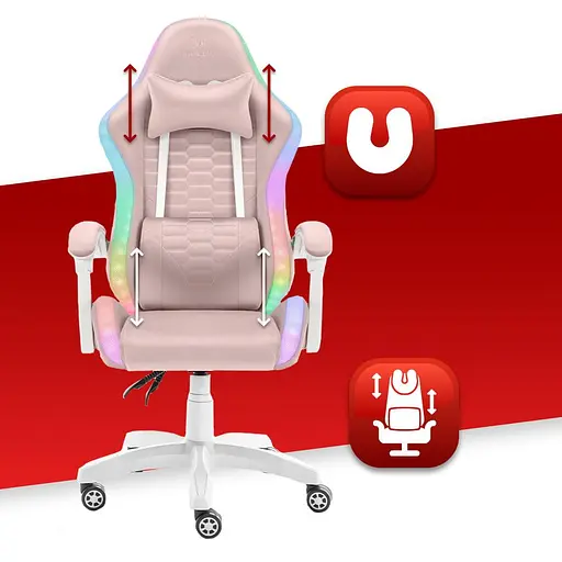 Компьютерное кресло Hell's Chair HC- 1000 Pink (тканина) - фото 4