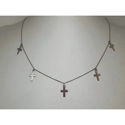 Срібне кольє Qvaliz Хрестики. 908-01207 38 - фото 2