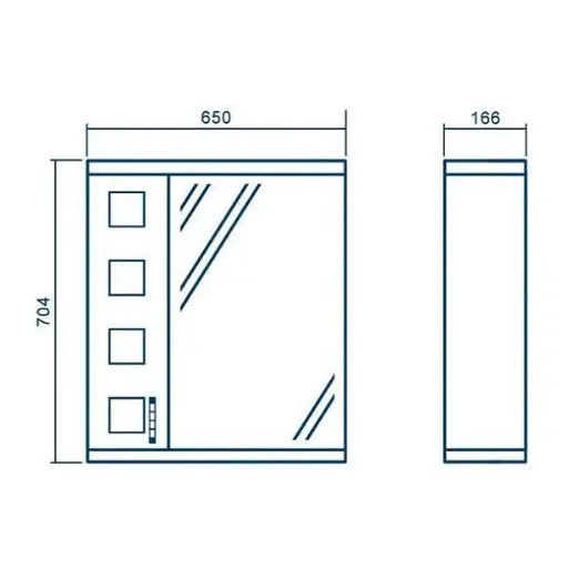 Зеркало со шкафчиком ПиК Корфу левое Z-1 65 см Белый 30412 - фото 2