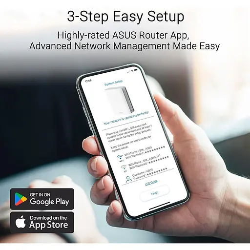 MESH-система ASUS WiFi-Mesh ZenWiFi BT8 BE14000, 1xGE LAN, 1x2.5GE LAN, 1x2.5GE LAN, 1xUSB 3.0, 3мод, белый (90IG0930-MO3B40) - фото 9