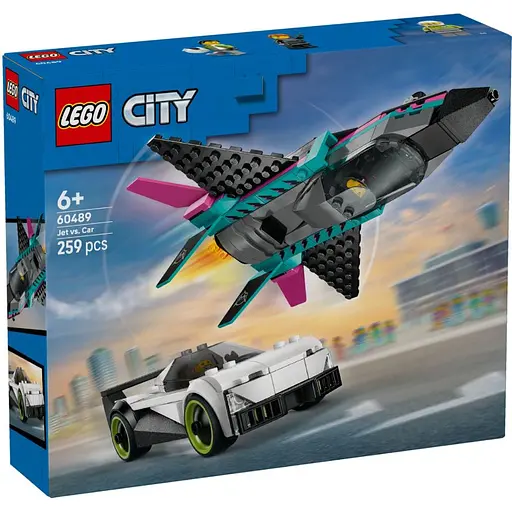 Конструктор LEGO City Реактивний літак проти автомобіля 259 деталей (60489)