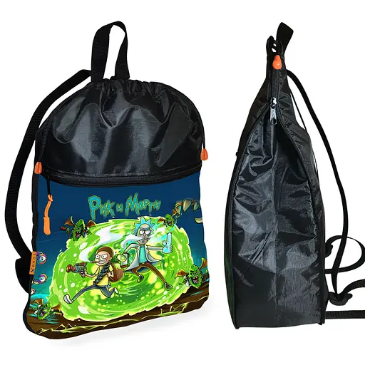 Рюкзак-мішок для взуття, спортивної форми Рік і Морті дитяча сумка для змінки з розширювачем (01381)