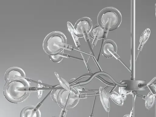 Дизайнерская люстра "Светлячок", серебряная люстра на 45 ламп - фото 3