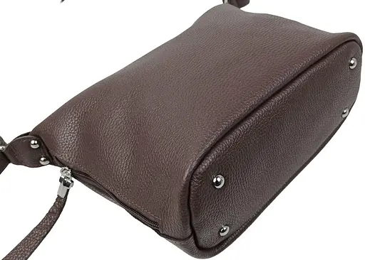Женская кожаная сумка Borsacomoda темно-коричневая sum0028713 - фото 6