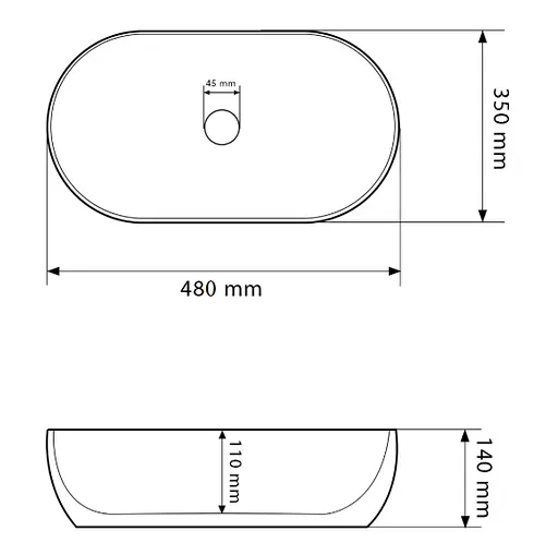 Умивальник VBI Modena S black onyx накладний VBI-012008, Чорний матовий - фото 5