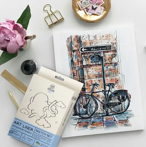 Набір кольорових лінерів, 24 кольори, 24 set Sketch set, IDEA10-AL24SKETCH - фото 3