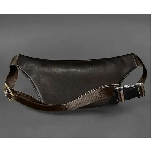 Шкіряна поясна сумка-бананка Kanny темно-коричнева - фото 1