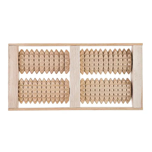 Масажер для ніг дерев'яний зубчастий на 4 ролика 26х13х5.5 см, Woodly 84225 - фото 4