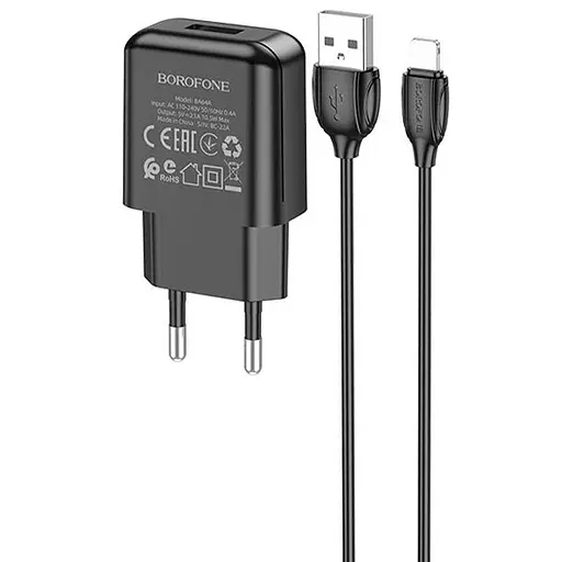 Сетевое зарядное устройство Borofone BA64A 1 x USB/2.1 A + кабель Type-C - фото 3