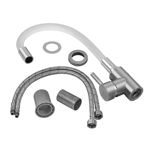 Смеситель для кухни Armata SUS-011 white с силиконовым изливом CH6562 Нержавеющая сталь - фото 5