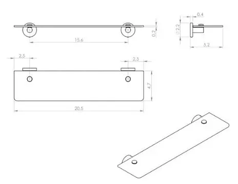 Скляна полиця у ванну Gedy Felce (FE19-13-55) - фото 2