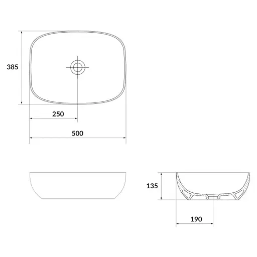 Умивальник на стільницю Cersanit Larga прямокутний 50х38 см Білий матовий K677-016 30412 - фото 3