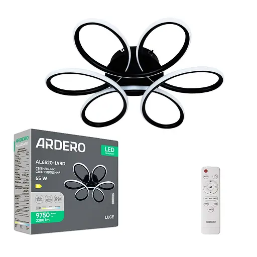 Світлодіодний накладний світильник Ardero AL6520-1ARD LUCE 65Вт чорний - фото 1