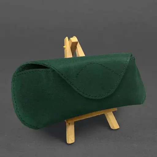 Кожаный чехол для очков BlankNote Crazy Horse с клапаном на магните Зеленый - фото 2