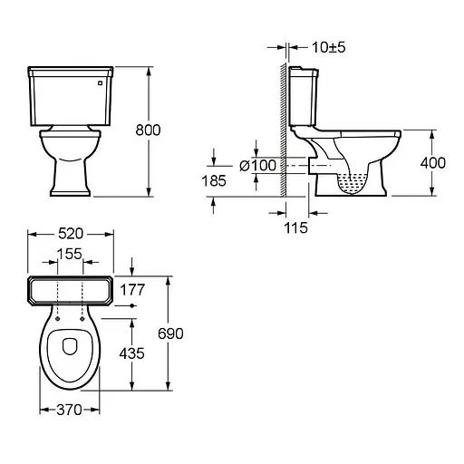 Унитаз-компакт Volle Don Grandes 13-13-132, Белый - фото 2