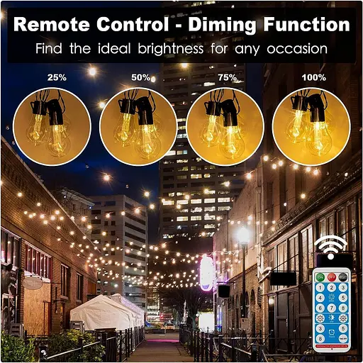 ULIGHTOWN Вулична ретрогірлянда на сонячній батареї лампочки для тераси 20 ламп - фото 3