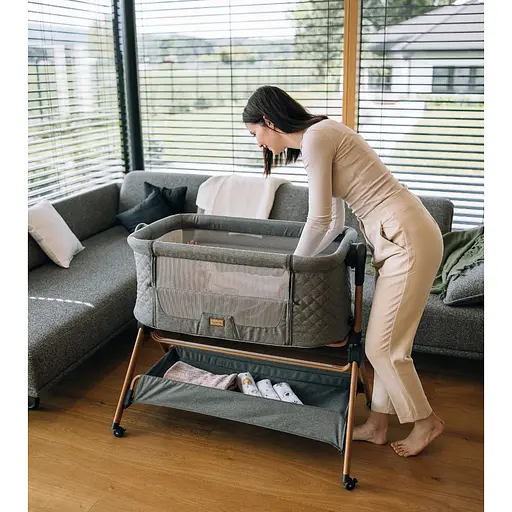 Приставная кроватка и стульчик для ребенка FreeON Nest & Feed 2 в 1 grey (84959) - фото 6