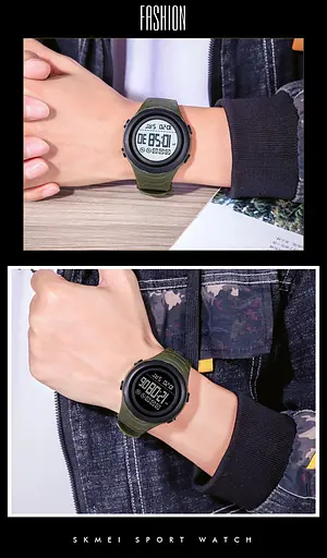 Наручний годинник чоловічий Skmei 1674 Army Green Black, 1674AGBK (18458) - фото 4