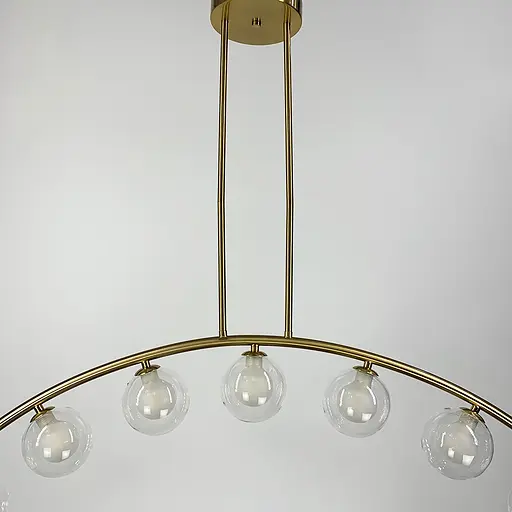 Золотая люстра-дуга на 9 двойных плафонов Line.F MJ 80/9 AB - фото 2