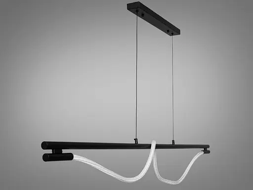 Сучасна світлодіодна люстра шланг, 20W, чорна люстра - фото 1