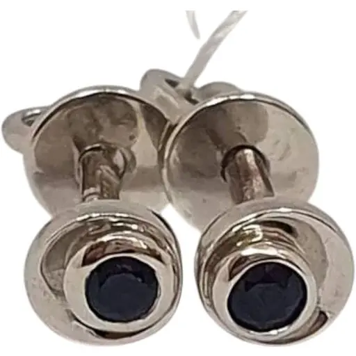 Золотые серьги-пуссеты Империя золота с сапфирами. Артикул СП087.00302И