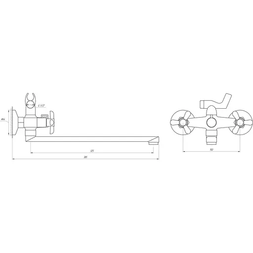 Смеситель для ванны DOMINO DB-H1-L-CHROM - фото 4