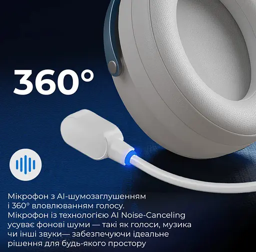 Беспроводные игровые наушники GamePro HSW-191-WHB Asgard Skadi Wireless 7.1 White-Blue - фото 13