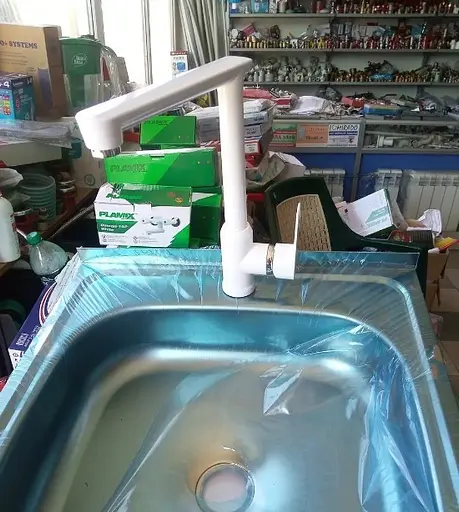 Смеситель для кухни Solone LAP4-A030 однорычажный пластик Белый 30412 - фото 3