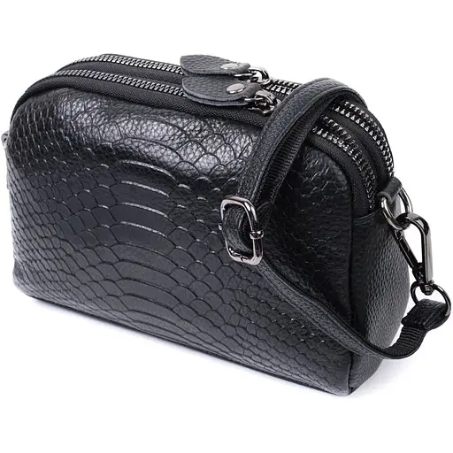 Компактная сумка для женщин Vintage на два отделения из натуральной кожи 19х12х7 см sum0027553 - фото 1