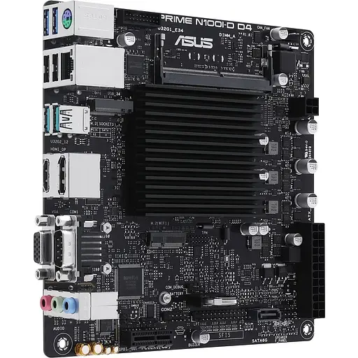 Материнская плата Asus Prime с процессором N100I-D D4-CSM, N100 (4x3.4 GHz), 1xDDR4 SO-DIMM (Max. 16Gb), UHD Graphics, 1xSATA2, 1xM. 2, 1xPCI-E 3.0 x1, 8x RTL8111G, 6xUSB3.2/4xUSB2.0, VGA/HDMI/DP, Mini-ITX - фото 3