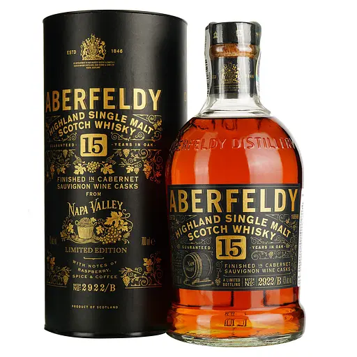 Віскі Aberfeldy Napa Valley Cask LE 15 Year Old 43% 0.7 л в подарунковій упаковці