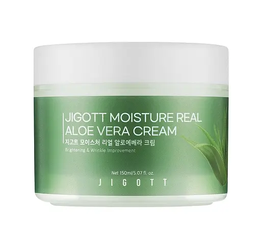Увлажняющий крем для лица Алоэ Moisture Real Aloe Vera Cream Jigott 150 мл - фото 1