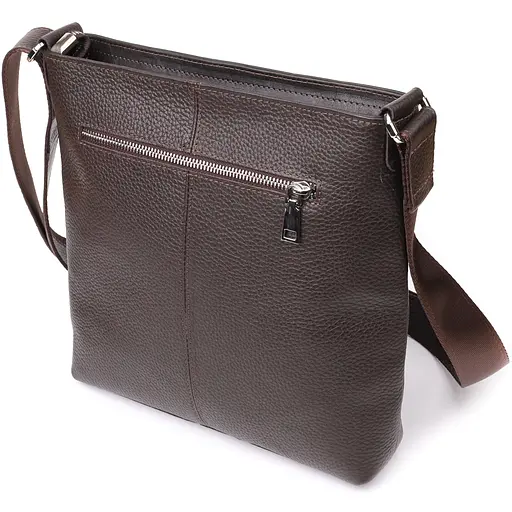 Стильна сумка через плече для чоловіків із натуральної шкіри GRANDE PELLE 26х27х6 см sum0027509 - фото 2