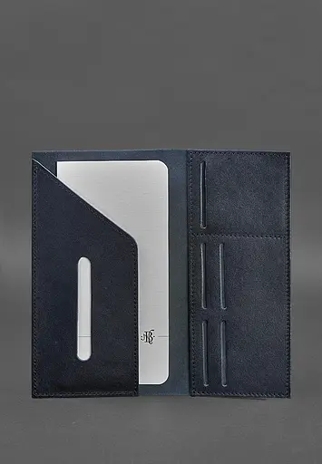 Кожаный тревел-кейс 3.1 темно-синий Краст - фото 4