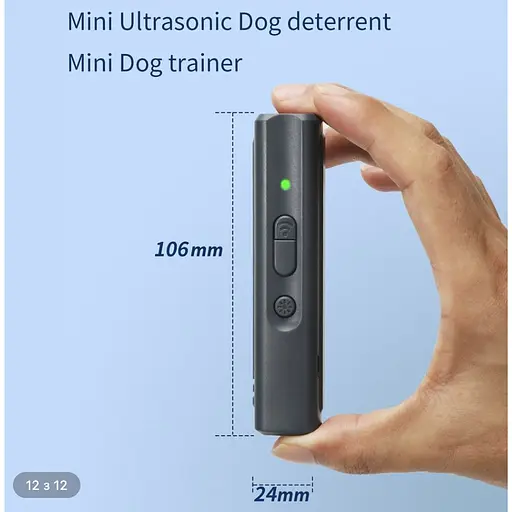 Ультразвуковий відлякувач собак з акумулятором ультрафіолетовим ліхтариком DN11 Grey (18568) - фото 4